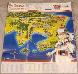 Pokemon Card Game POSTER & MAP ~ Arena Poster Vintage 1999 RARE Toys R Us - Image 1