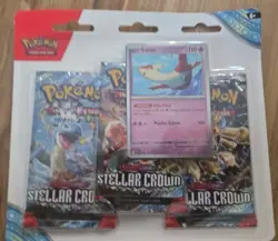 Pokemon TCG: Stellar Crown 3 Pack Blister - Latias Cosmos Holo - Factory Sealed - Image 1