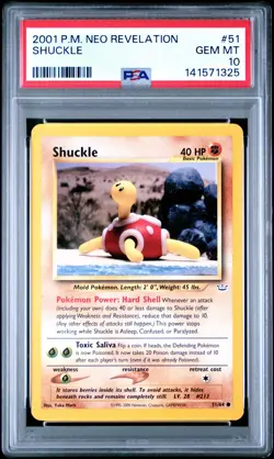 2001 POKEMON NEO REVELATION #51 SHUCKLE PSA 10 - Image 1