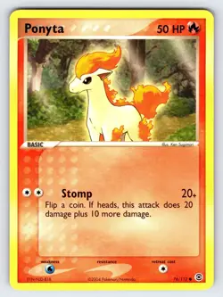 Ponyta 76/112 2004 EX FireRed & LeafGreen Pokemon Card TCG Nintendo Sugimori Mp - Image 1