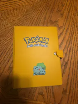 1999 Pokemon Bulbasaur Yellow Collector's Album Vintage Pocket Binder +32 Cards - Image 1