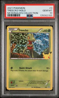 2021 POKEMON MCDONALD'S COLLECTION #3 TREECKO-HOLO PSA 10 - Image 1