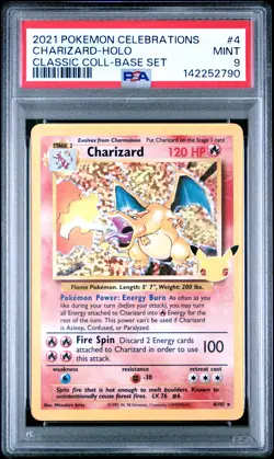 2021 POKEMON CELEBRATIONS CLASSIC COLL #4 CHARIZARD-HOLO PSA 9 - Image 1