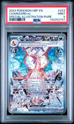 2023 POKEMON OBF EN-OBSIDIAN FLAMES SPECIAL ILLUSTRATION RARE CHARIZARD EX PSA 9 - Image 1