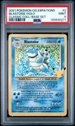 2021 POKEMON CELEBRATIONS CLASSIC COLLECTION #2 BLASTOISE-HOLO PSA 9 - Image 1