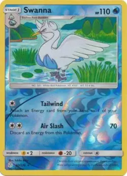 Pokemon - Swanna - 60/236 - Rare - Reverse Holo - Sun & Moon Cosmic Eclipse - NM - Image 1