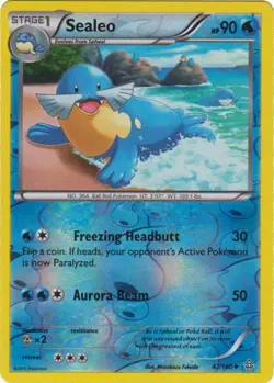 Pokemon - Sealeo - 47/160 - Uncommon - Reverse Holo - XY - Primal Clash - NM - Image 1