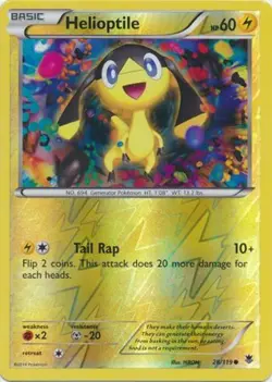 Pokemon - Helioptile - 28/119 - Common - Reverse Holo - XY - Phantom Forces - NM - Image 1