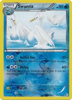 Pokemon - Swanna - 43/149 - Uncommon - Reverse Holo - BW - Boundaries Crossed - - Image 1