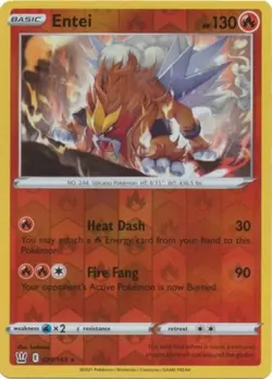 Pokemon - Entei - 020/163 - Holo Rare - Reverse Holo - Sword & Shield - Battle S - Image 1