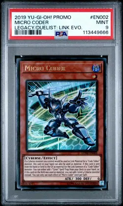2019 YU-GI-OH! PROMO LEGACY OF THE DUELIST: LINK EVOLUTION MICRO CODER PSA 9 - Image 1