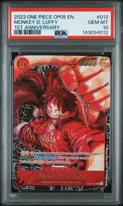 2023 ONE PIECE OP05-AWAKENING OF THE NEW ERA 1ST ANV #012 MONKEY D. LUFFY PSA 10 - Image 1