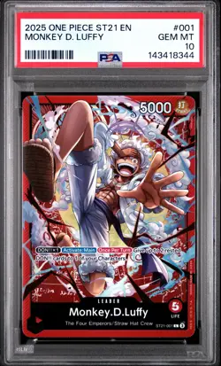 2025 ONE PIECE STARTER DECK ST21-EX GEAR 5 #001 MONKEY D. LUFFY PSA 10 - Image 1