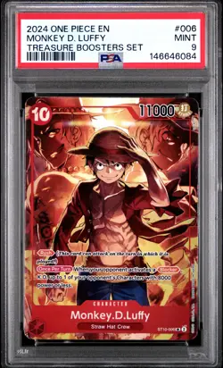 2024 ONE PIECE PROMOS TREASURE BOOSTERS SET #006 MONKEY D. LUFFY PSA 9 - Image 1