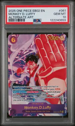 2025 ONE PIECE EB02-EXTRA BOOSTER -ANIME 25TH COLLECTION- MONKEY D. LUFFY PSA 10 - Image 1