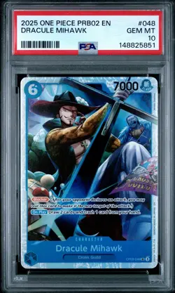 2025 ONE PIECE PRB02 #048 DRACULE MIHAWK PSA 10 - Image 1