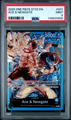 2025 ONE PIECE STARTER DECK ST22-ACE & NEWGATE #001 ACE & NEWGATE PSA 9 - Image 1