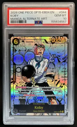 2026 One Piece Adventure on Kami's Island Koby Manga Art Alt #EB04-044 PSA 10 - Image 1