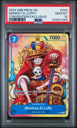 2024 ONE PIECE PROMOS CONVENTION EXCLUSIVE #043 MONKEY D. LUFFY PSA 10 - Image 1