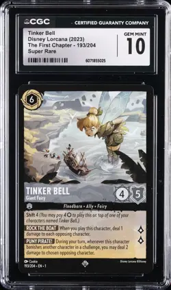 2023 DISNEY LORCANA THE FIRST CHAPTER #193/204 TINKER BELL CGC 10 GEM MINT - Image 1