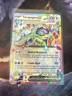 Pokemon Stellar Crown Terapagos EX 128/142 Double Rare Holo Card NM Condition - Image 1