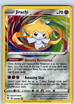 Pokemon Card - Jirachi Amazing Rare SWSH04: Vivid Voltage 119/185 NM - Image 1
