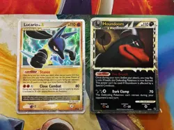 Vintage Pokemon Card Lot Holo Houndoom Lucario - Image 1