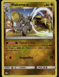 Hakamo o Uncommon SM Cosmic Eclipse 162/236 Dragon Reverse Holo Pokemon Card - Image 1