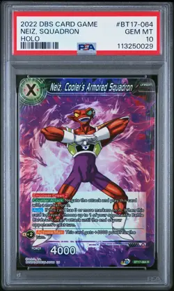 2022 DBS CARD GAME HOLO #BT17-064 NEIZ, COOLER'S ARMORED SQUADRON PSA 10 - Image 1