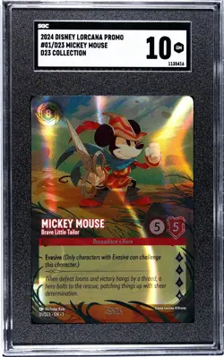 2024 DISNEY LORCANA D23 PROMO CARD MICKEY MOUSE BRAVE LITTLE TAILOR #01 SGC 10 ! - Image 1