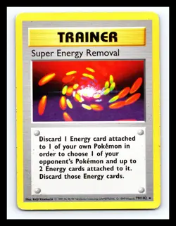 💥 Pokemon TCG Trainer Card Super Energy Removal Base Set Shadowless Rare 79/102 - Image 1