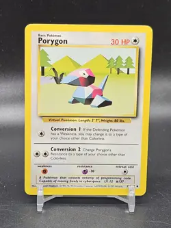 PORYGON Base Set 39/102 Uncommon Pokemon Card Unlimited 1999 LP Lightly Played - Image 1