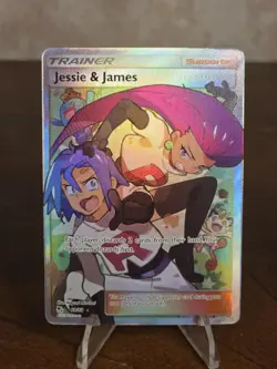 Pokemon Jessie & James Full Art Trainer Ultra Rare Holo Hidden Fates 68/68 Card - Image 1