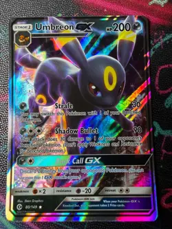 Umbreon GX 80/149 Holo Rare Sun & Moon Base Set Pokemon Card Ultra Rare - Image 1