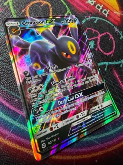 Umbreon GX 80/149 Holo Rare Sun & Moon Base Set Pokemon Card Ultra Rare - Image 3