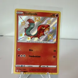 3 Card Lot Pokemon TCG Shining Fates Shiny Holo Sizzlipede Centiskorch V VMAX - Image 2