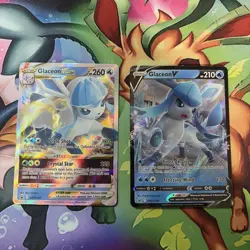 Glaceon Vstar SWSH197 And Glaceon V SWSH196 Lot Of 2 Pokemon Cards - Image 1