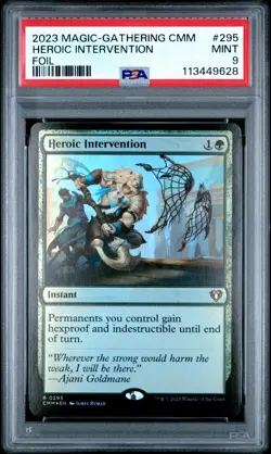 2023 MTG COMMANDER MASTERS FOIL #295 HEROIC INTERVENTION PSA 9 - Image 1