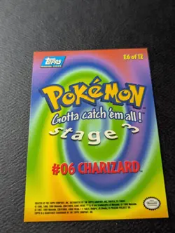 Pokemon Charizard E6 Of 12 Topps 1999 Series 1 Blue Logo Card Stage 3 Vintage - Image 2