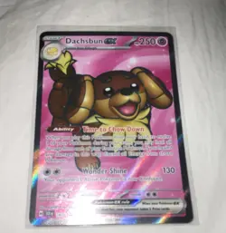 POKEMON DACHSBUN EX 160/142 SV07 STELLAR CROWN ULTRA RARE HOLO 250HP STAGE 1 - Image 1