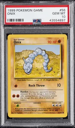 1999 POKEMON GAME #56 ONIX PSA 10 - Image 1