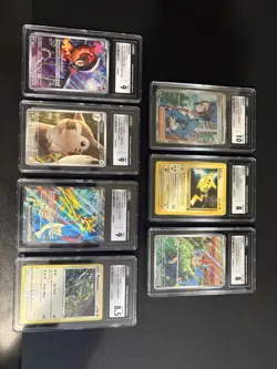 Pokemon CGC Graded 7 Card Lot With WB Pikachu - Image 1