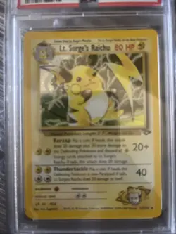 Pokemon Gym Challenge 2000 Lt. Surge's Raichu Holo PSA 7 - Image 2