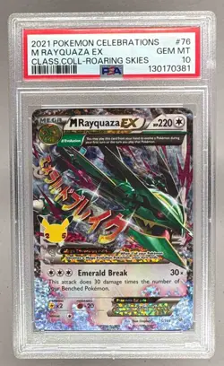 2021 Pokemon Sword & Shield Celebrations Classic 76 M Rayquaza EX PSA 10 0381 - Image 1