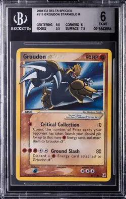 2005 POKEMON EX DELTA SPECIES #111 GROUDON STARHOLO R BGS 6 - Image 1