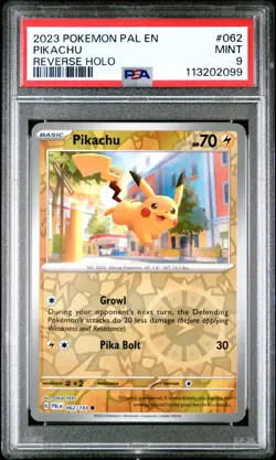 2023 Pokemon Pikachu - Paldea Evolved - 062/193 - PSA 9 MINT - Image 3