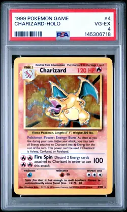 1999 POKEMON GAME #4 CHARIZARD-HOLO PSA 4 - Image 1