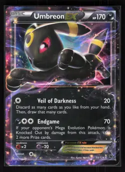Umbreon EX Holo Ultra Rare Pokemon XY - Fates Collide 55/124 HP - Image 1