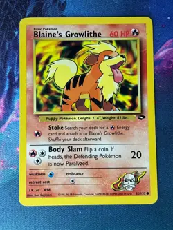 Blaine's Growlithe - Gym Challenge - Common - 62/132 - Vintage Pokemon Card - Image 1