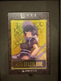 GOLD Zenless Zone Zero Ellen Joe Metal Art Card ZZZ Anime Impulse Series 2 - Image 1